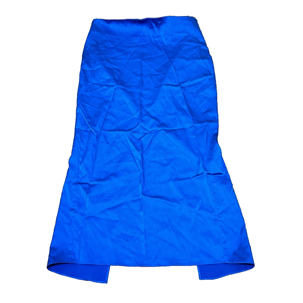 Ser.o.ya Women's Julian Silk Midi Skirt Pencil Blue Size Small Back Slit NWOT